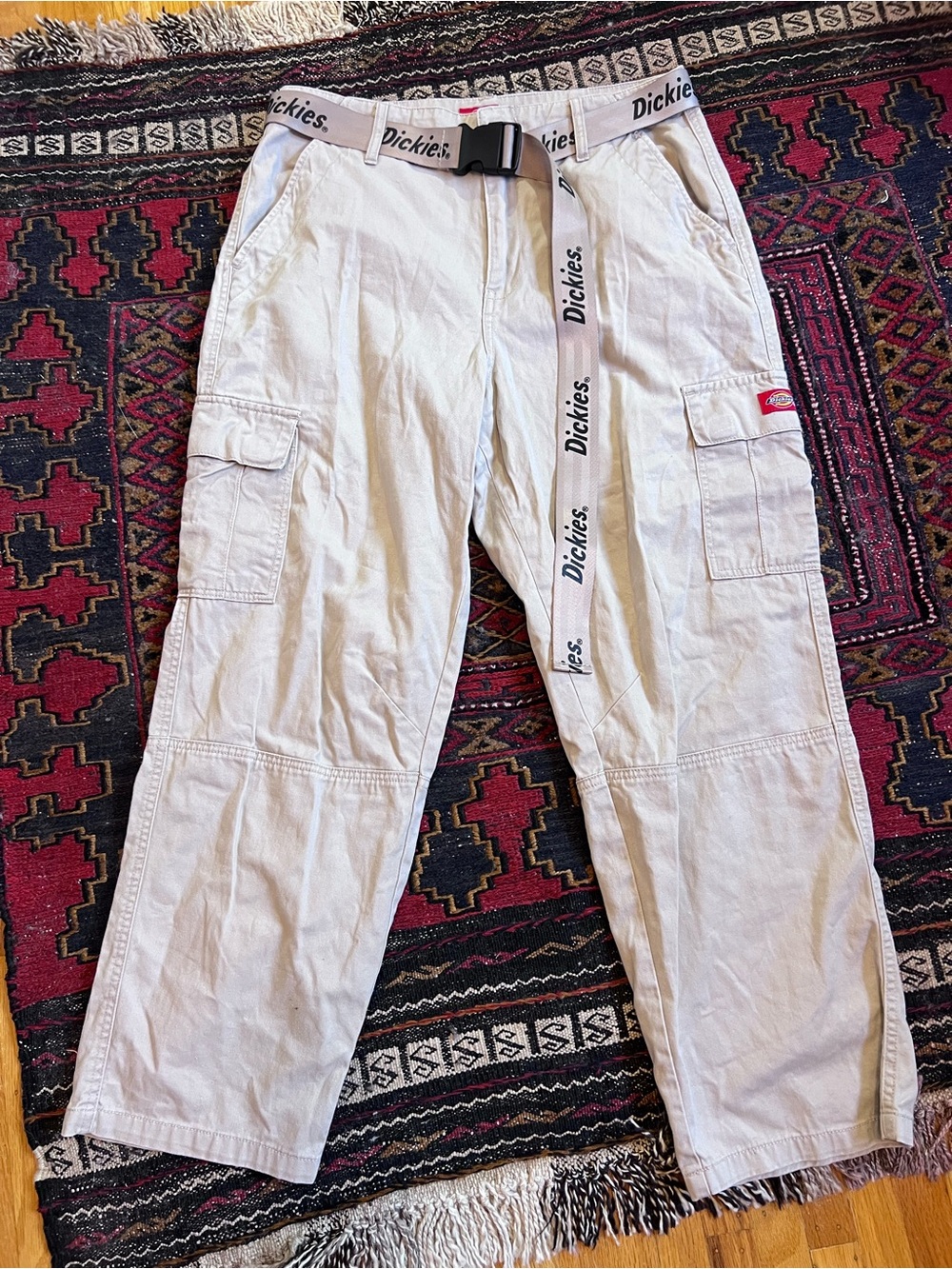 Dickies women’s beige Cargo Pants with Logo Web Belt